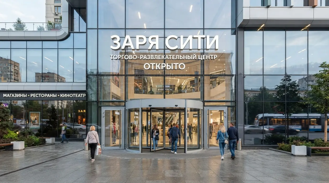 Карусельные двери с крупным планом секций вращения