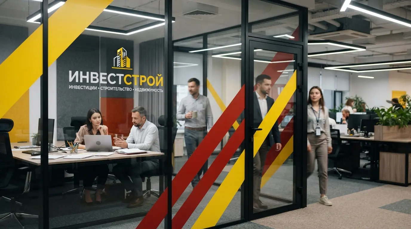 Офисная дверь, вид в коридоре бизнес-центра